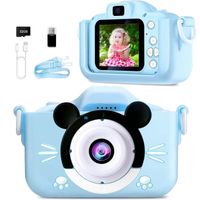 Appareil Photo Enfant,2.0 Pouces Caméra vidéo numérique 1080P avec selfie,cadeaux d'anniversaire,jouets pour enfants,32G Carte,Bleu