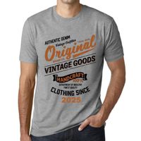 Homme Tee-Shirt Des Vêtements Vintage Originaux Depuis 2025 – Original Vintage Clothing Since 2025 – Vintage T-Shirt Gris