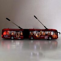 Jouet de Bus Électronique MXZZAND - Modèle de Circulation pour Enfants - Rouge