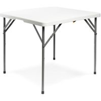Todeco Table Pliante de Jardin carrée, Traiteur Pliante Table 86.5x86.5x74cm, Table Pliante Transportable, Charge Maximale: 100 kg