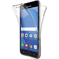 Coque Samsung Galaxy J3 (2016) Avant + Arrière 360 Protection Intégrale Transparent Silicone Souple Etui Tactile Housse Antichoc