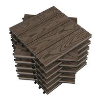 Dalle de terrasse en composite bois-plastique - WOLTU - 11 pièces - 1 m² - Brun