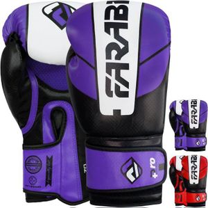 GANTS DE BOXE Gants de Boxe - Violet - Farabi Sports Pro Safety - Gants pour le Kickboxing, Muay Thai, MMA,  Sparring Hommes & Femmes - 14 OZ