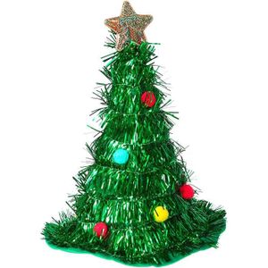 pour adulte forme sapin de Noel convenable aussi pour décorer la table de noel ou un petit coin à la maison décoration restaurant local fêtes de fin dannée vert d&ea Chapeau pointu Bonnet de noël scintillant WM-134 