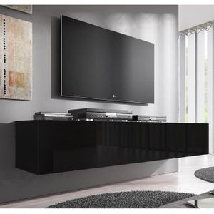 RFIVER Meuble TV avec Support Pivotant Hauteur Réglable pour TVs et Ecrans  LCD LED de 32 à 70 Pouces 3 Étagères TW1002 - Déco Royale
