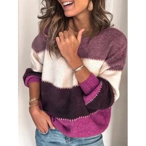 PULL Pull Femme Chic Chaud Pas Rayé Ample Pullover Col 