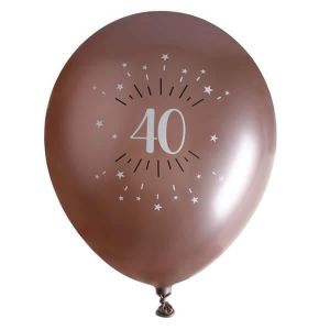 BALLON DÉCORATIF  Ballon élégant anniversaire 40 ans en latex de 30c