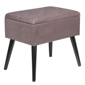 Lifa Living Pouf Salon En Coton 38 X 38 Cm Petit Tabouret Ottoman Noir Avec Poignee Laterale En Cuir Salon Poufs Et Repose Pieds