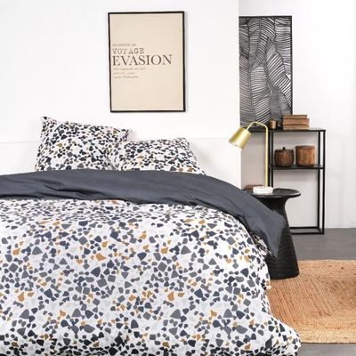Parure De Lit Double Sunshine – Imprimé Quadrillé Bleu Marine – 220×240 Cm + 2 Taies – Coton OEKO-TEX