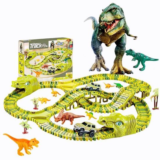 Jouet Circuit de Voiture Dinosaure - AQSACOKIYA - 260 Pièces - Mixte