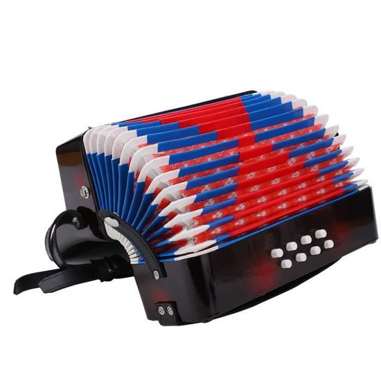 Accordéon, 17 Touches Piano Accordéon 8 Basses Avec Sangles Pour Debutants Enfants Etudiants Instrument De Musique Educatif Bleu