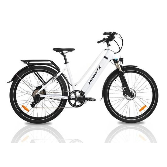 Vélo électrique TX10 500W Frein à disque Shimano Hydraulique 27.5" roue cadre plus large 27.5" blanc