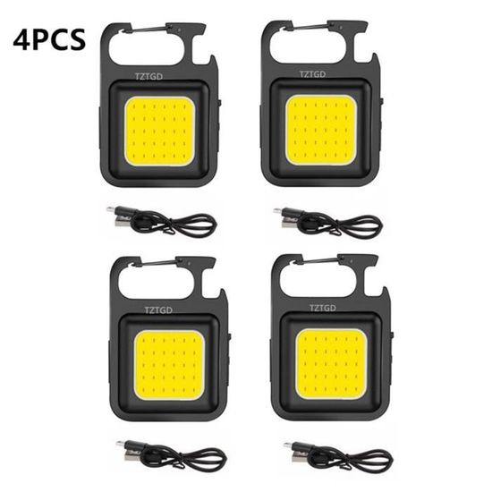 éclairage Compact De Poche Mini Lampe De Poche COB Rechargeable USB – Porte- clés, Multifonction, Pour Camping, Urgences Lampe D'urgence Camping