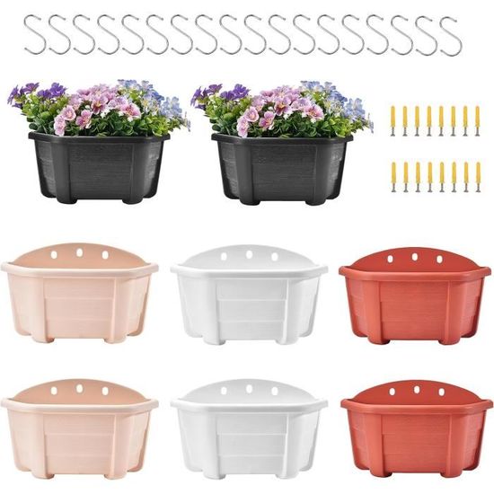 Lot De 8 Soucoupes Pour Pots De Fleurs BESPORTBLE - Rectangulaires, Plastique Rouge, 20x15.5cm