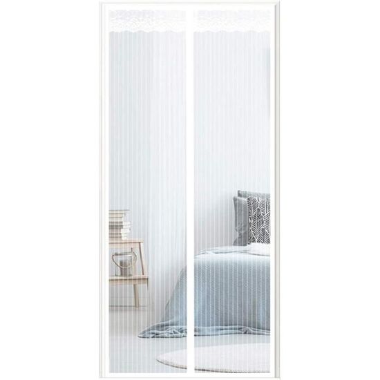 Moustiquaire Porte Fenetre Blanc,80x210cm Rideaux Anti Mouches