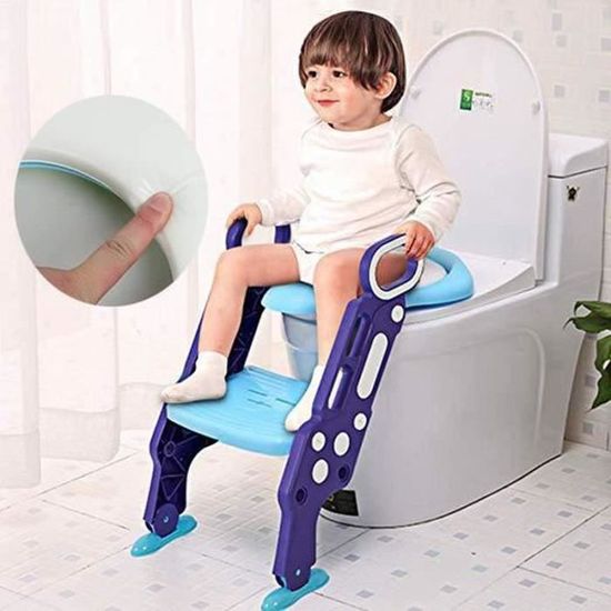 Siège de Toilette Enfants - CHANGM - Réducteur de WC avec échelle Marches - Pliable et Antidérapant