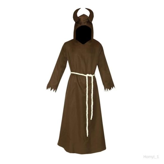 Cape à Capuche Halloween Imprimé Cuir De Vache Marron - Unisexe Adulte - Cosplay, Fêtes, Carnaval - 2