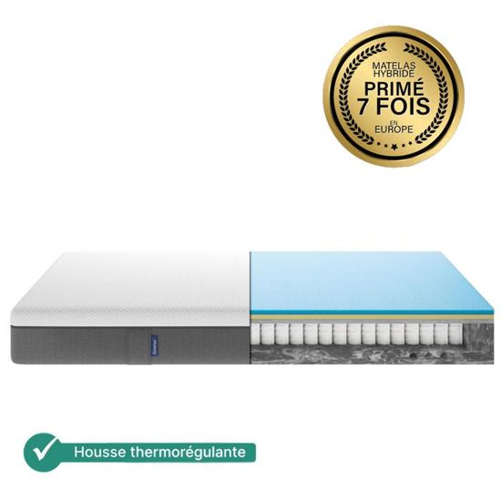 EMMA Matelas Hybride Plus 90x190 Mémoire de Forme + Ressorts