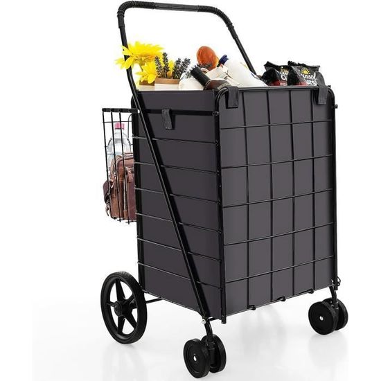 Chariot à Balles Tennis GOPLUS - Pliable Aluminium - Sac Amovible 150 Balles - Roues Verrouillables