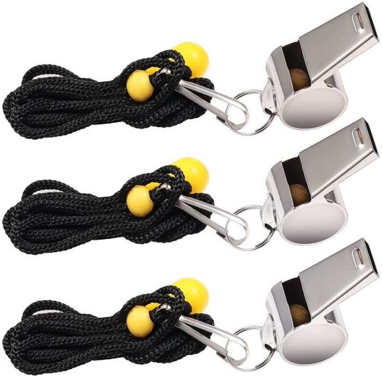 Lot De 3 Sifflets En Acier Inoxydable – Son Puissant 120 DB – Pour Entraîneurs, Arbitres, Secours – Avec Cordon Réglable - 8