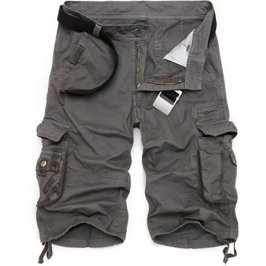 Susenstone Homme Cargo Short Avec Poches Court Pantalon Bermuda été Homme Men Pants Pantalon Jogging Hommes Été Pantalon Court Casual Lâche D'été Mode