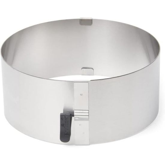 Cercle à Pâtisserie Réglable 16-30 Cm – Acier Inoxydable 20 Cm De Haut Avec échelle – Pour Gâteaux, Cheesecakes, Mousses
