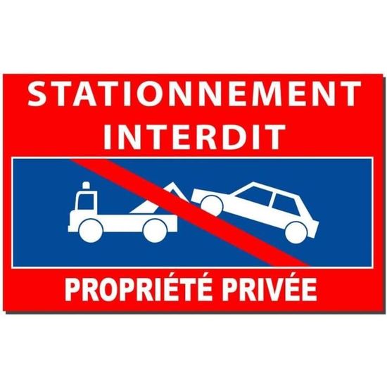 AUA SIGNALETIQUE - Panneau prière de ne pas stationner ici - 230 mm, Vinyl adhésif
