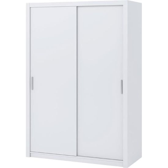 Armoire portes coulissantes ORDU 150 cm blanc Cdiscount Maison