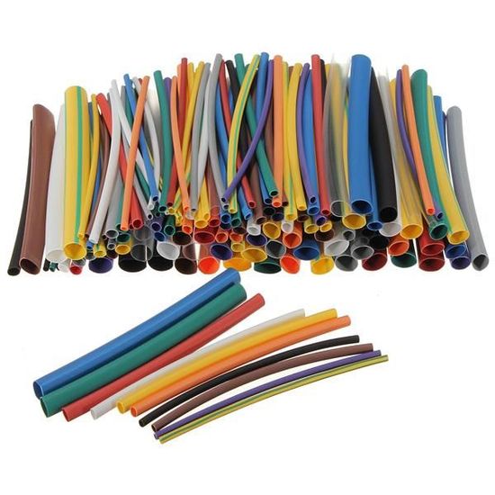 Gaine Thermorétractable 1,5 Mm Diamètre, Taux 2:1 - Longueur 3,1 M, Noir - Pour Isolation Câbles, Protection Soudures, Marquage