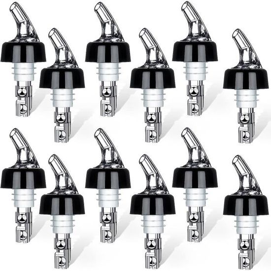12 Becs Verseurs Doseurs Pour Bouteilles - 2cl, 3cl, 4cl, 6cl - Parfait Pour Cocktails, Shots Et Bar à La Maison - 5