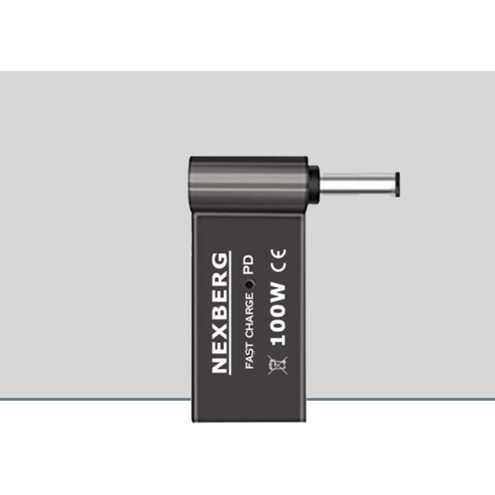 NEXBERG 100W PD USB Femelle Type-C Vers Mâle DC Convertisseur D'alimentation Adaptateur De Charge Ordinateur Portable Embouts Prise Pour ASUS Ultrabook, ZenBook, Chromebook, Vivobook (4.0mm X 1.35mm