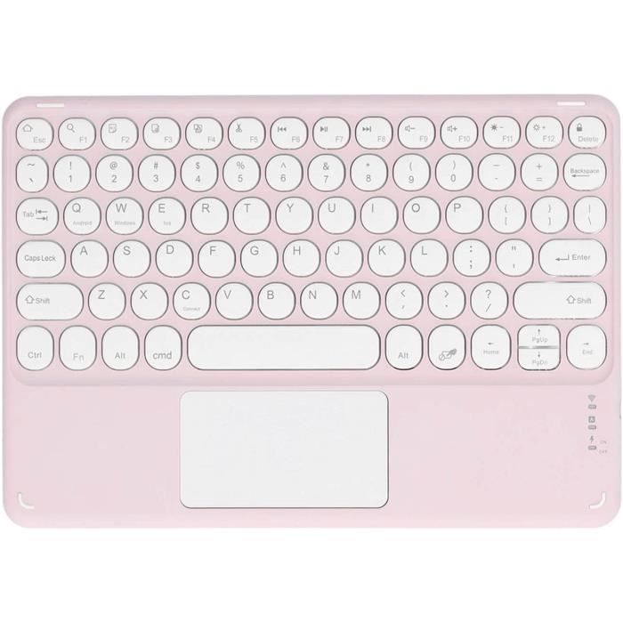 Pavé Numérique Sans Fil Wadakada - 22 Touches Rondes, Rechargeable, Compatible PC Et IOS - Rose Vif