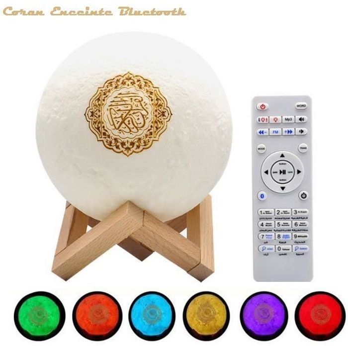 Enceinte Bluetooth Coran Touch LED Lamp Portable Haut-Parleur Islamique Musulman Radio FM Lecteur MP3