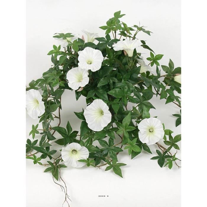 Ipomee liseron artificiel retombant en pot H 40 cm superbes fleurs Crème
