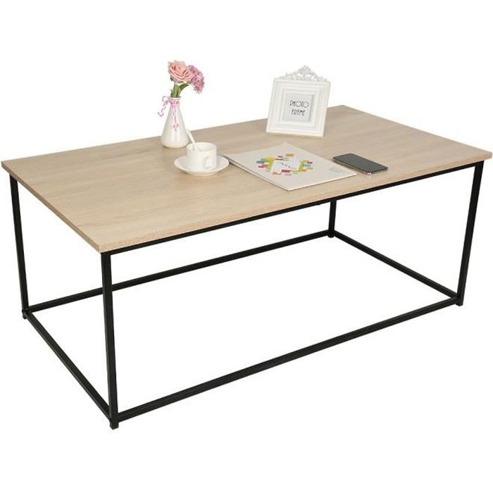 LUXS Tables basses de salon Table basse design moderne, Chêne clair, 113 x 60 cm, en bois