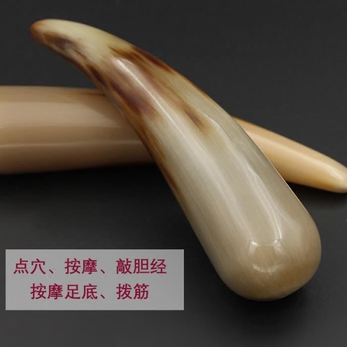 cornes de yak blanc naturel massage bâton stylo déchirage Gua Sha point d'acupuncture visage Massager oeil stylo pied beauté outil d