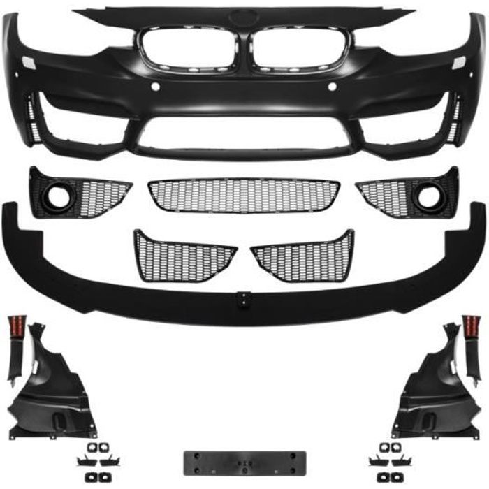 PARECHOC PARE CHOC AVANT LOOK M3 BMW SERIE 3 F30 DE 2011 A 2017 AVEC PDC + LAVE-PHARES
