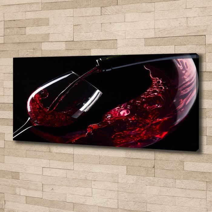 Tulup 125x50 cm art mural - Image sur toile:- Nourriture boissons - Vin Rouge - Rouge