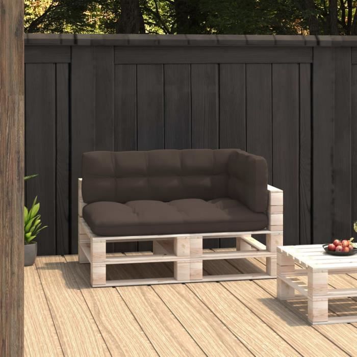 ��PARIS©Parfait-Coussins de canapé palette 3 pcs - Coussin matelassé pour palette - Coussin pour banc de jardin Banquette Taup1039