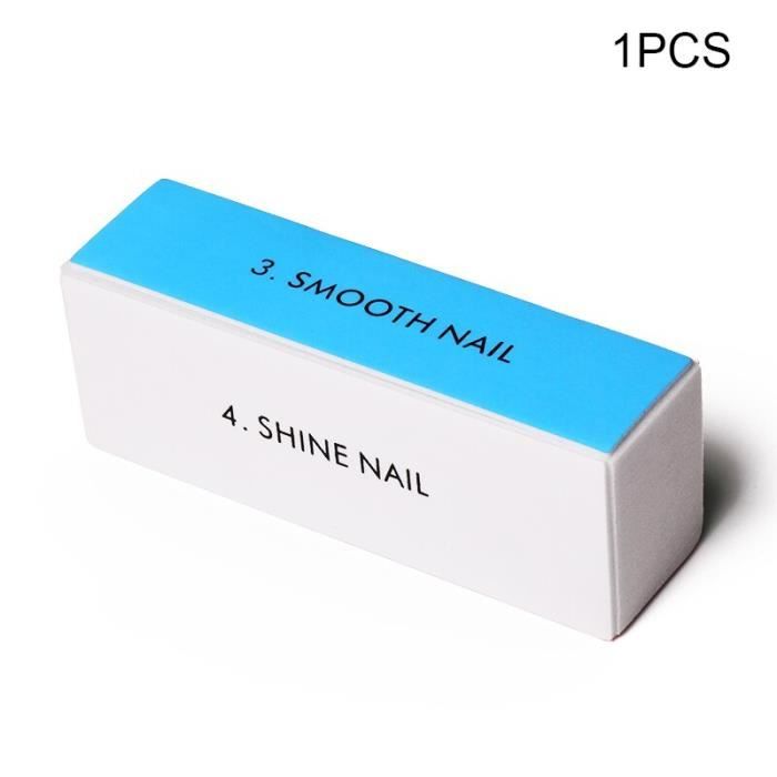 4 -Limes à ongles professionnelles lavables en forme de demi lune, double face montée sur tampon, pour limage et polissage, outil de