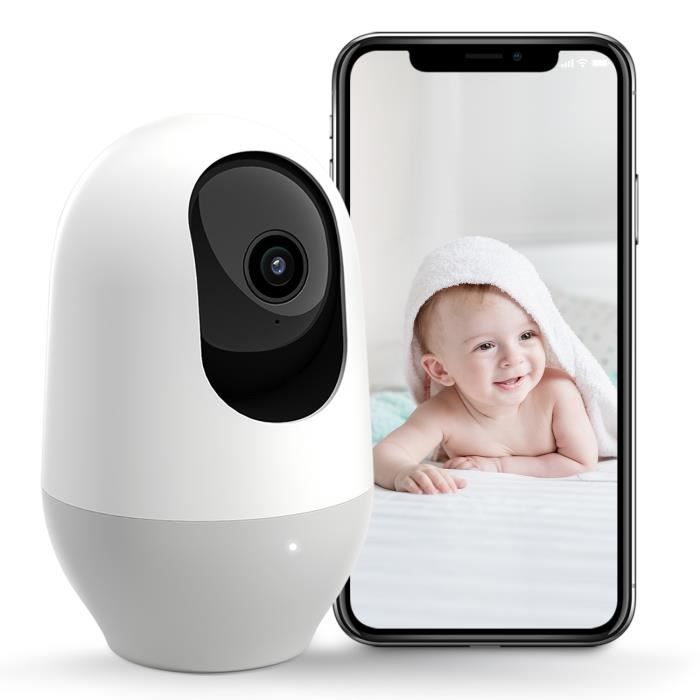 Nooie Caméra de Surveillance WiFi Intérieur 360° PTZ, Caméra IP 1080P avec Détection de Mouvement Audio à 2 Voies, Vision Nocturne