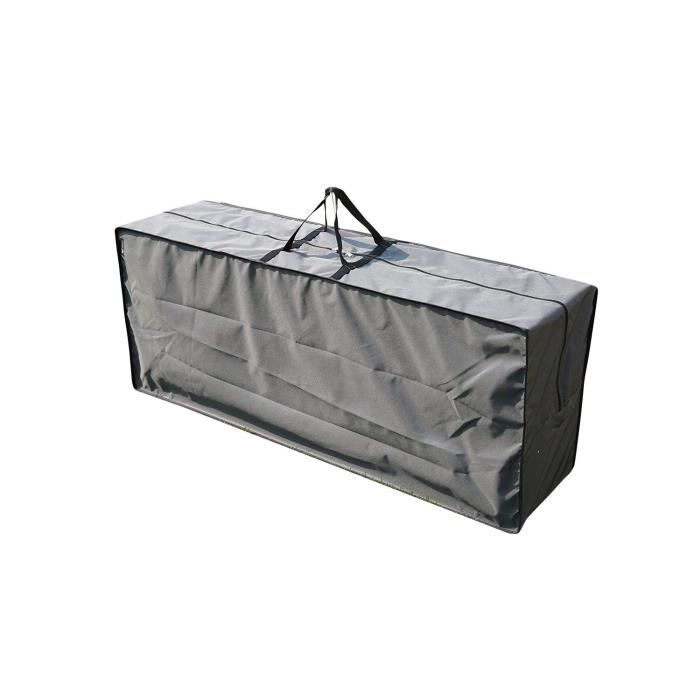 SORARA Sac de Transport Coussins du Mobilier d?Extérieur - 125 x 32 x 50 cm (L x L x H) - Gris - Semi-Résistant à l'eau Polyester