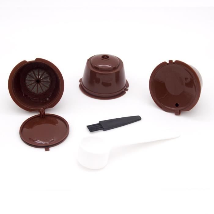 Petit déjeuner - Café,Tasse réutilisable de filtre de Capsule de café de 6 pièces pour Nescafe Dolce Gusto - Type 3pcs brown