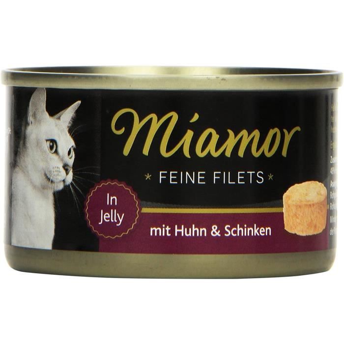 Nourriture pour chats Miamor Katzenfutter Feine Filets Huhn+Schinken 100 g, 24er Pack (24 x 100 g) 38266