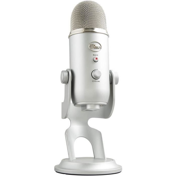 Blue Yeti Microphone USB Professionnel Pour Enregistrement, Streaming, Podcast, Diffuser, Gaming, Voix Off, et plus, Multiples Direc
