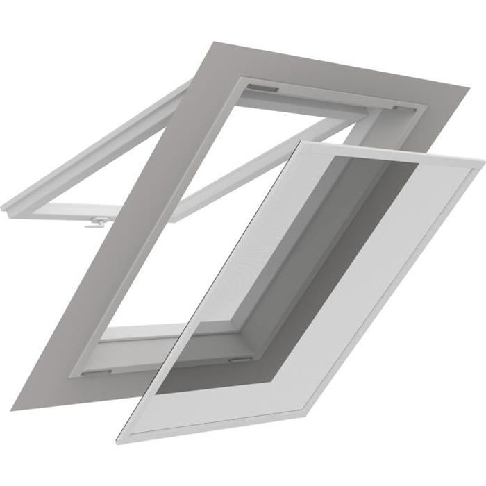 Moustiquaire pour fenêtres de toit profil en aluminium 140x170 cm - Tissu en polyester avec film thermo-réfléchissant en aluminium