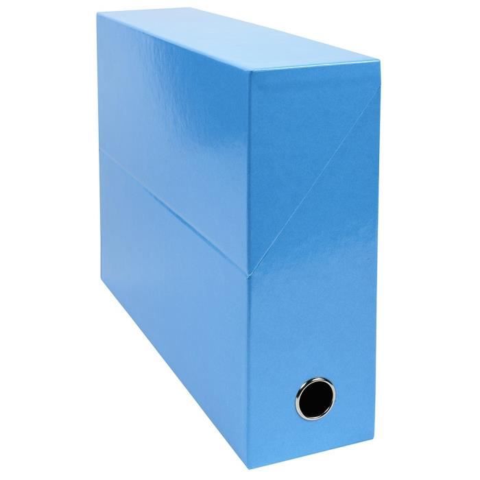 EXACOMPTA Boite transfert - 340 x 255 mm - Dos de 90 mm - Carte pelliculée F.S.C. 19/10 ème - Bleu Clair Iderama