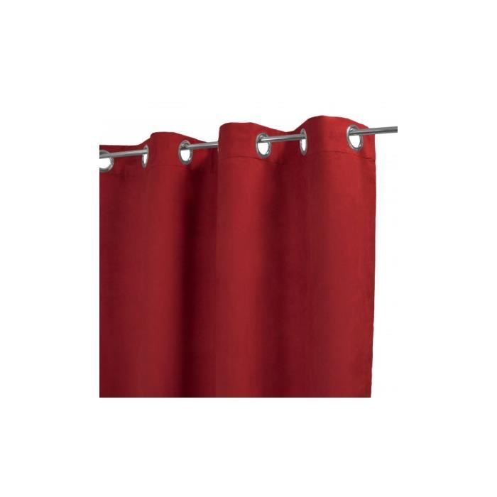 Rideau Uni en Suedine Rouge 140 x 250 cm