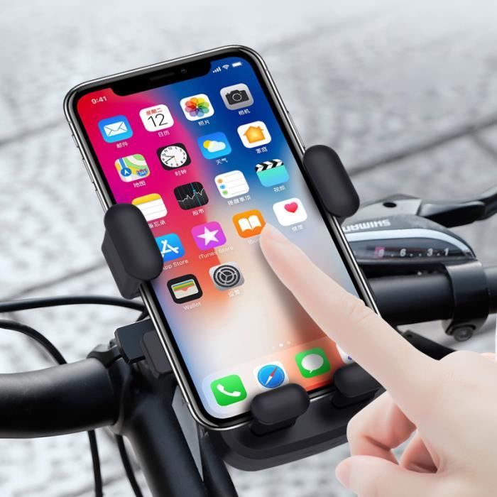 Support Téléphone Vélo, Vélo Électrique Universel et Support de Moto Guidon avec 360° Rotation Pour 4,7-6,5 Pouces Smartphones -Gris