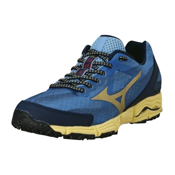 Chaussures De Course Running Mizuno Wave Mujin 3 Blue Femme Bleu Jaune